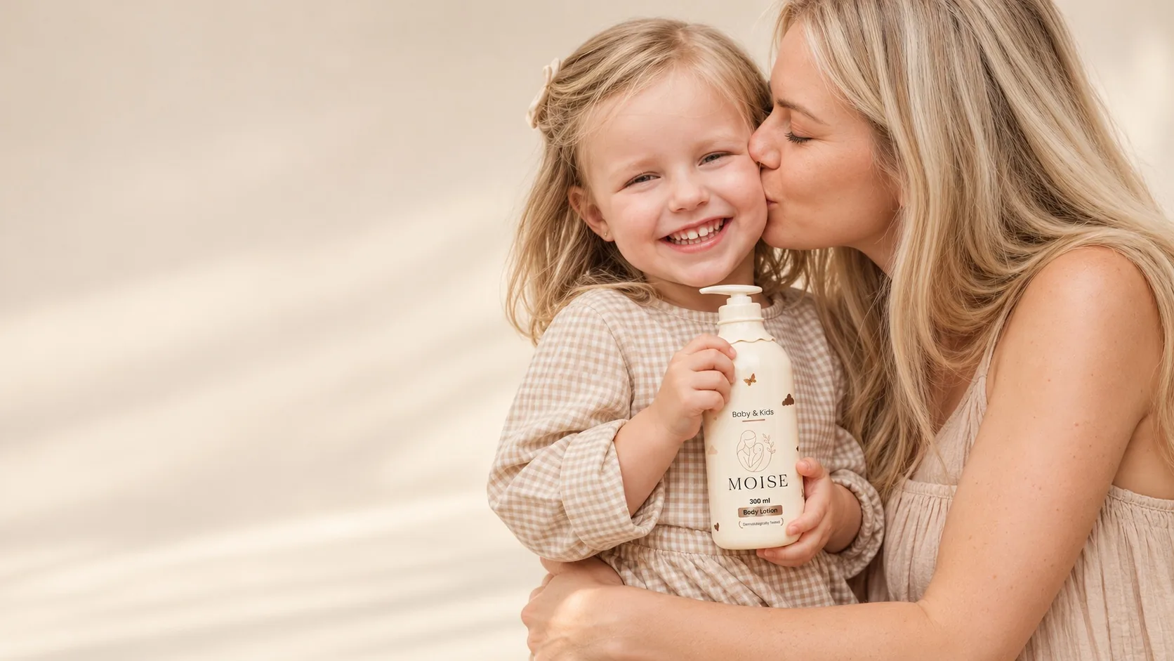 Moeder en dochter met Moise body lotion